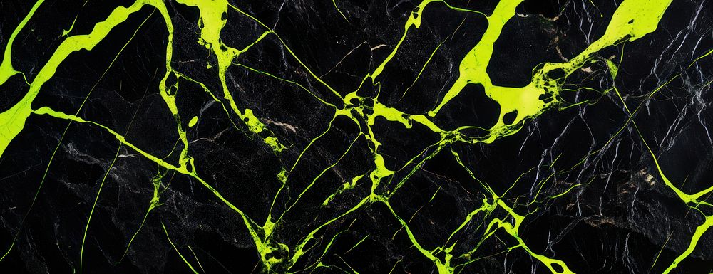 Marbled thin contour background green neon vegetation.