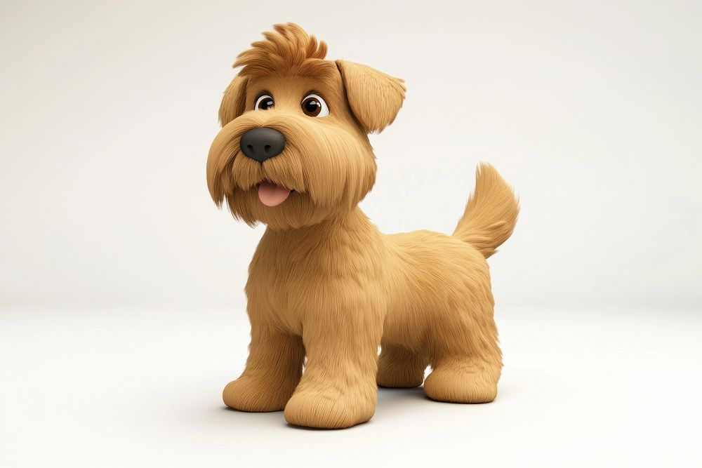 Chubby soft coated wheaten terrier illustration cartoon animal.