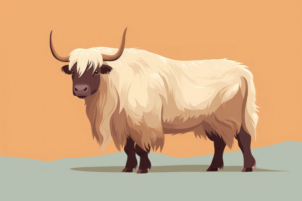 Yak illustration background animal.