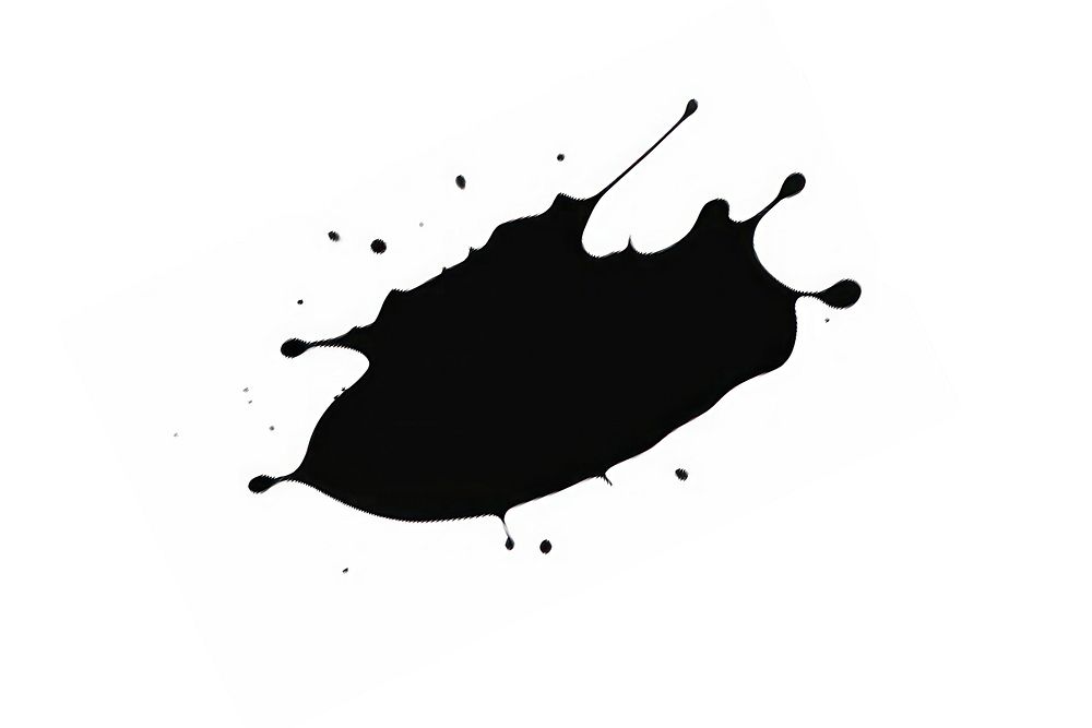 Flat individual black ink splashed silhouette abstract artistic.