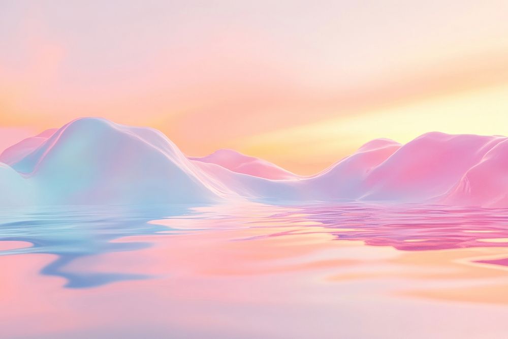 A soft and dreamy pastel liquid background landscape abstract scenery.