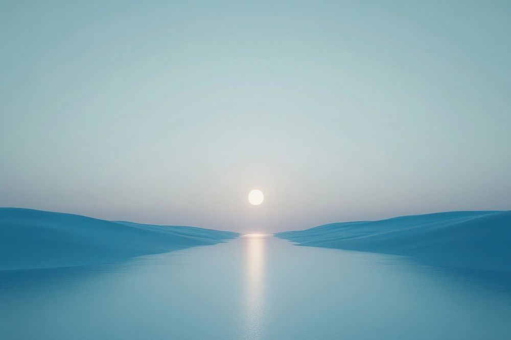 A serene and minimalistic abstract scene peaceful horizon nature.