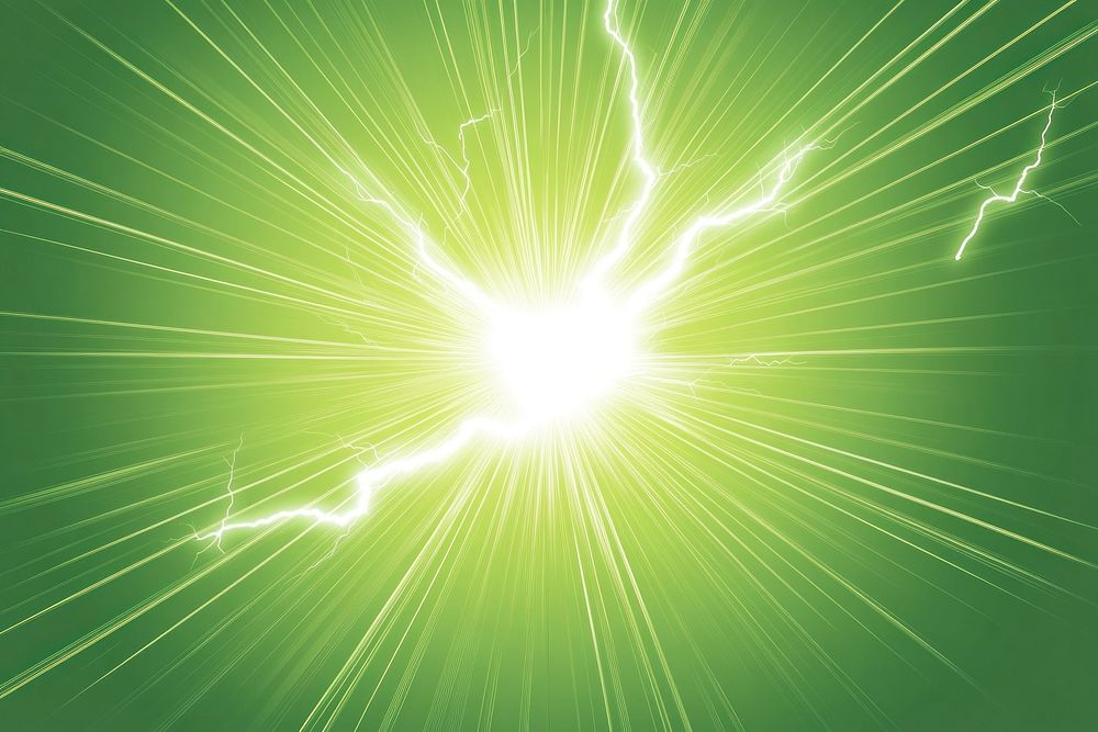 Green background with radial lines lightning vibrant dynamic.