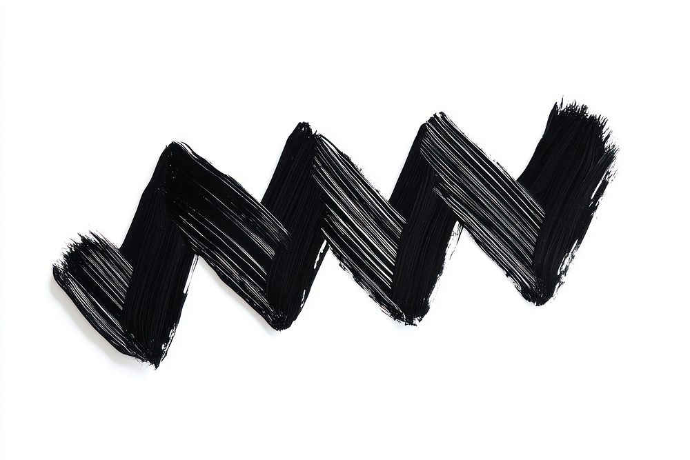 Marker brush zigzag black illustration.