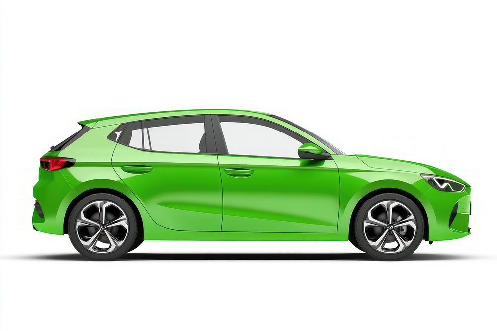 Green family hatchback car automobile vehicle.