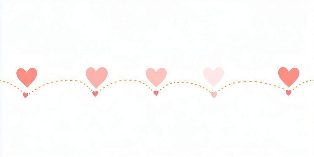 Line hearts border simple design pink.