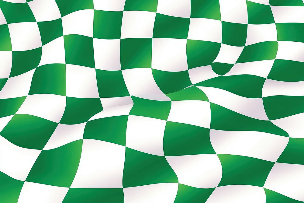 Funky checkers pattern green tablecloth background.