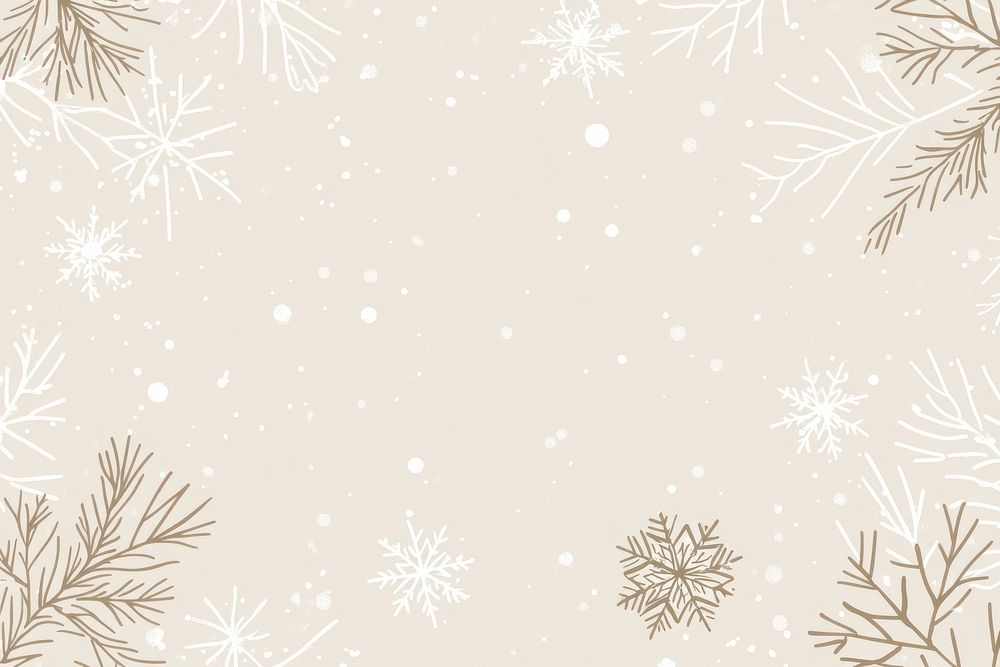 Light Beige Background White Snowflakes 