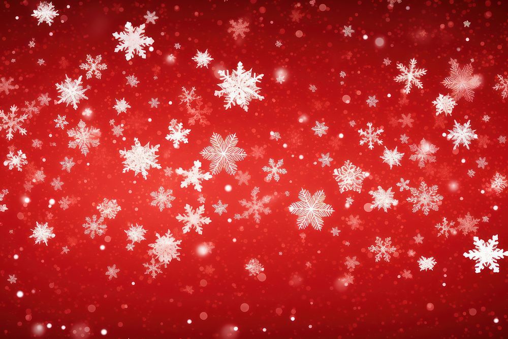 Christmas snowflakes background red.