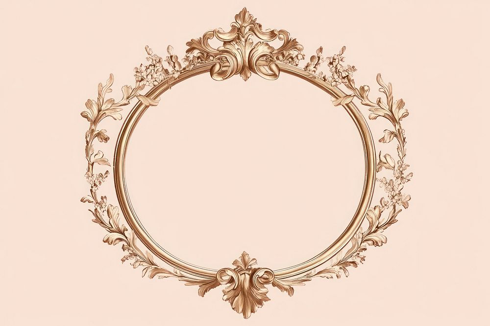 Ornament frame round gold embellishments.