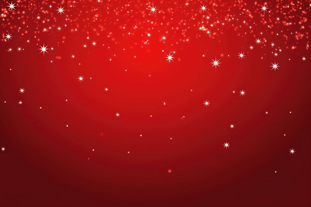 Glitter and glowing stars background red red background.