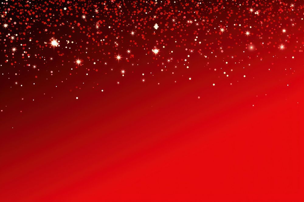 Glitter and glowing stars background red red background.