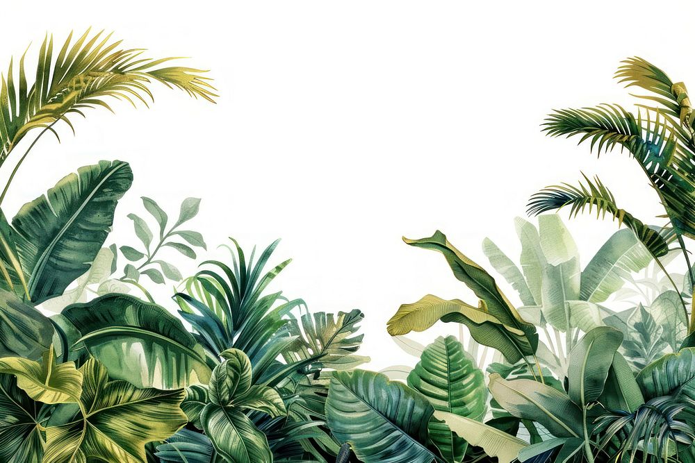 Tropical jungle borders nature leaves | Free Photo Illustration - rawpixel