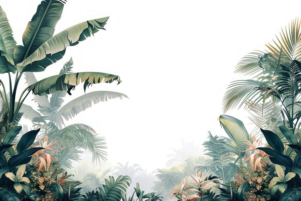 Tropical jungle borders background scenery | Free Photo Illustration ...