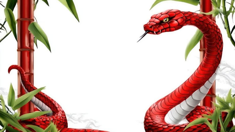 Chinese new year background frame snake illustration red.