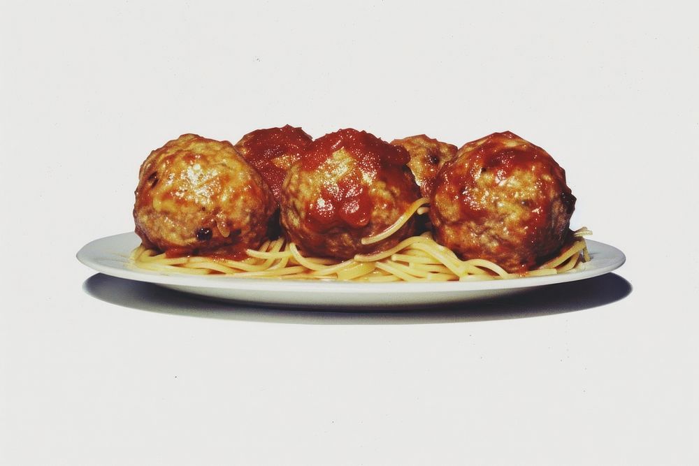 Spaghetti meatballs food delicious italian.