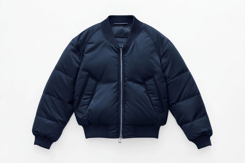 Puffer jacket navy fashionable outerwear.