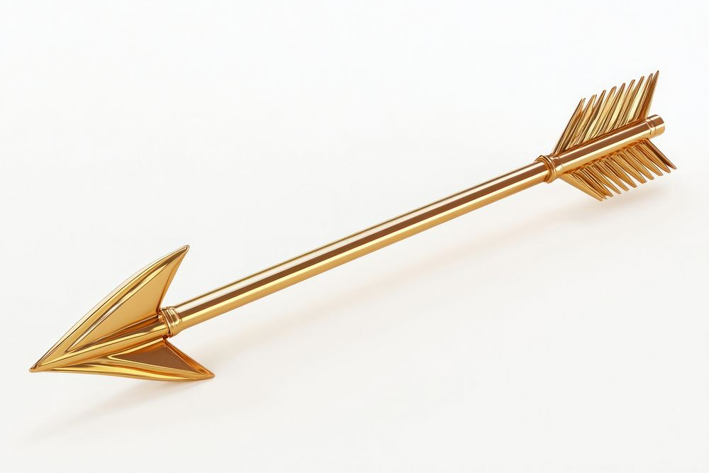 A golden arrow pointing upward decorative arrowhead precision.