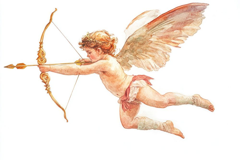 A cupid shooting an arrow bow illustration weaponry.