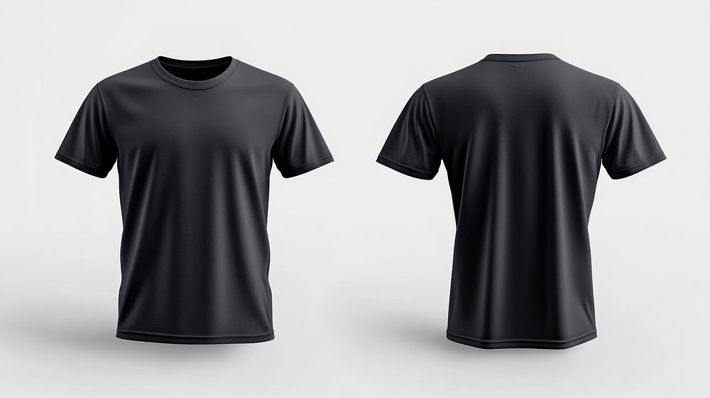 Black t-shirt clothing template apparel.