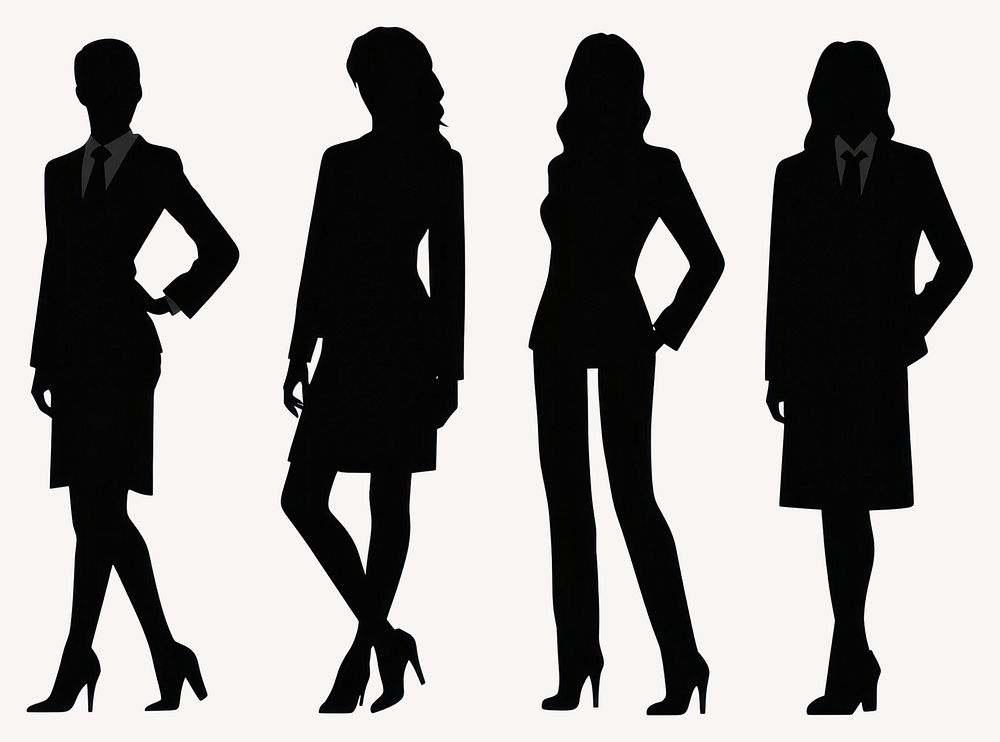 Silhouette of business people person female woman vector