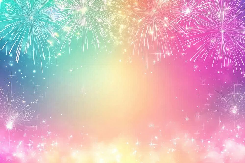 Colorful fireworks frame illustration background sky.