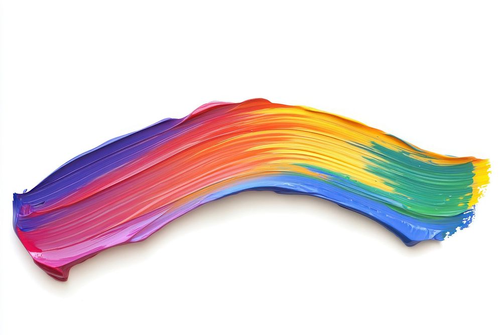 Rainbow flat paint brush stroke art brushstroke toothbrush.