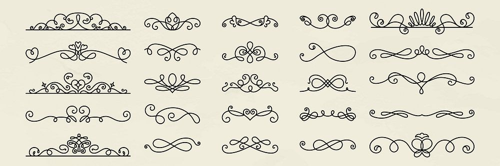 Vector set. Elegant vintage dividers with intricate swirls and flourishes. Decorative elements perfect for invitations and…