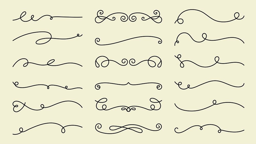 Decorative Vector set. Elegant decorative lines, swirls, and flourishes. Swirls and lines for design. Flourishes and…