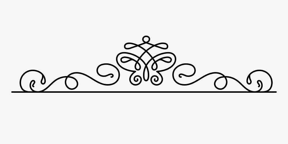 Elegant decorative flourish design, hand drawn decoration