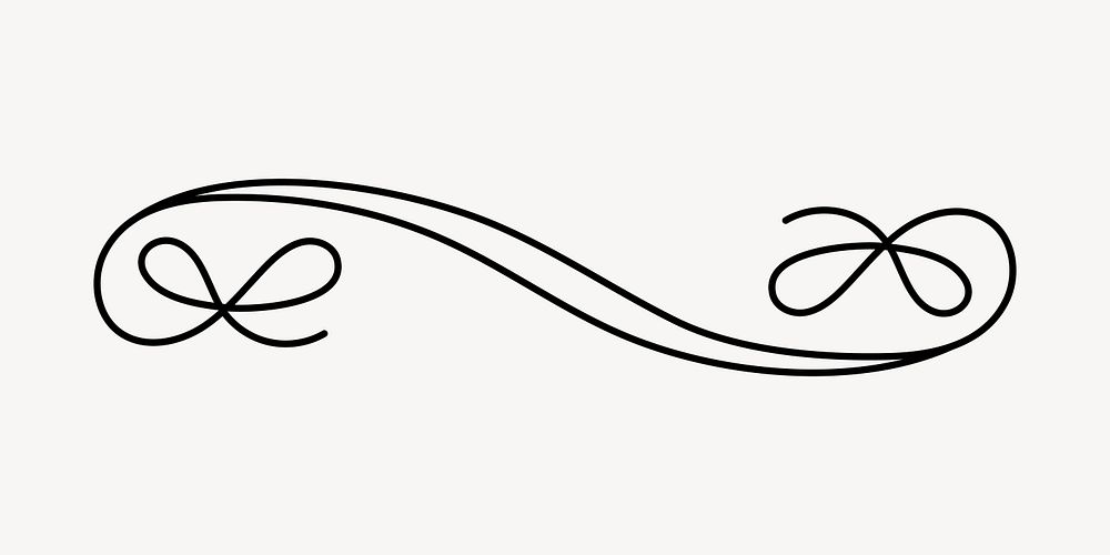 Elegant decorative line art, hand drawn vector