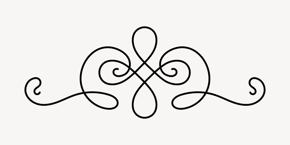 Elegant vintage decorative flourish design, hand drawn vector