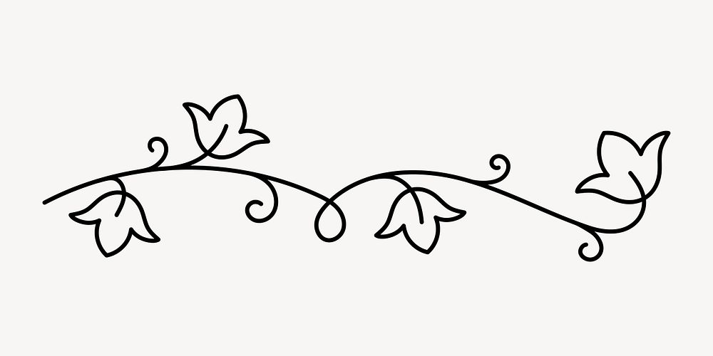 Elegant vine line art illustration, hand drawn decoration