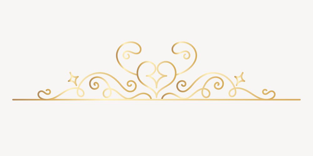 Elegant golden decorative flourish, festive decoration