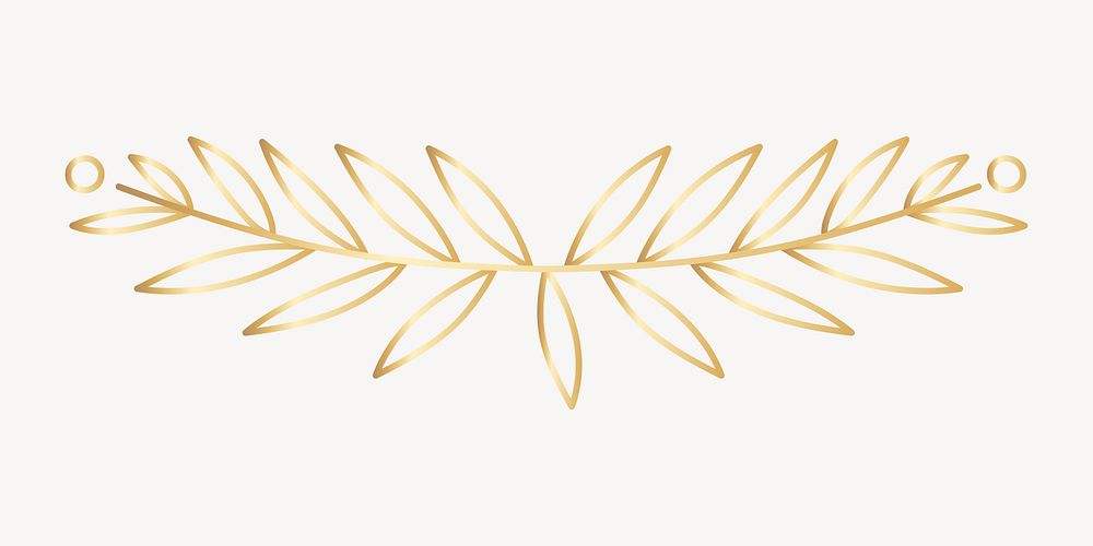 Elegant gold leaf border design, hand drawn vector