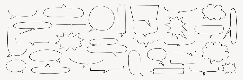 Collection of various speech bubbles, including different shapes like circles, ovals, and rectangles. Speech bubbles for…