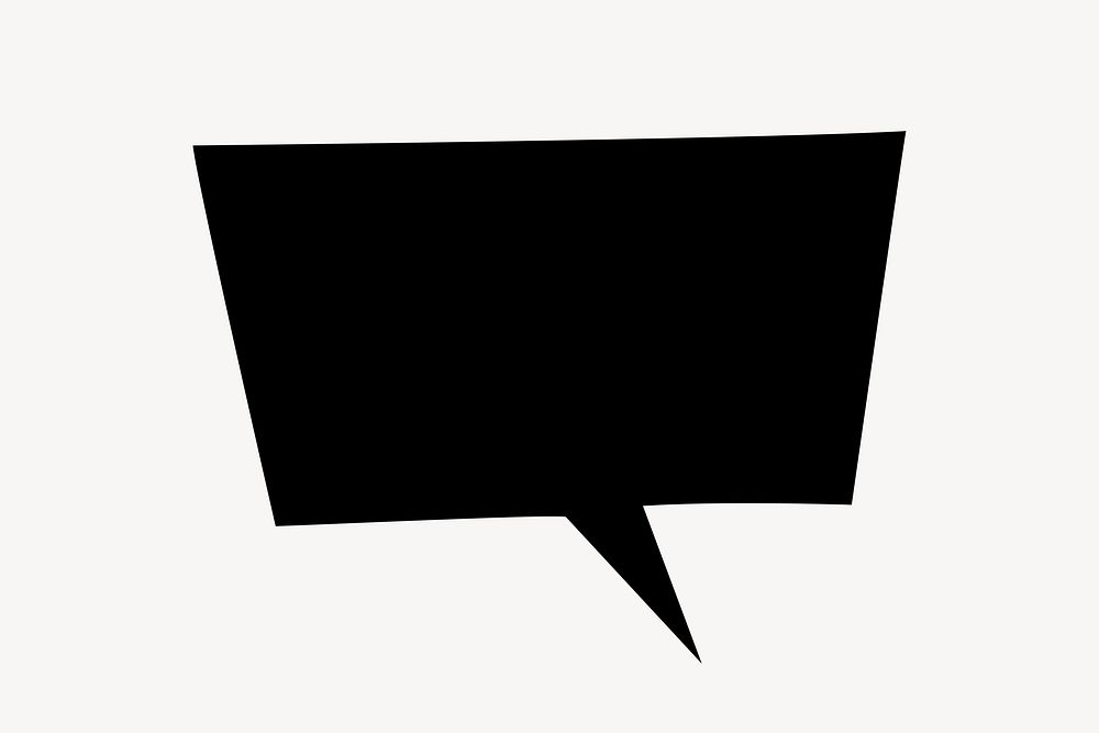 Black speech bubble silhouette. vector