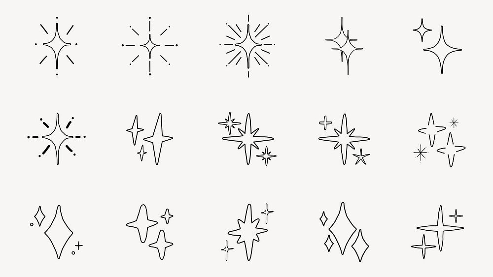 Set of 12 star icons in minimalist style. Star icons feature simple, clean lines. Minimalist star icons ideal for design…