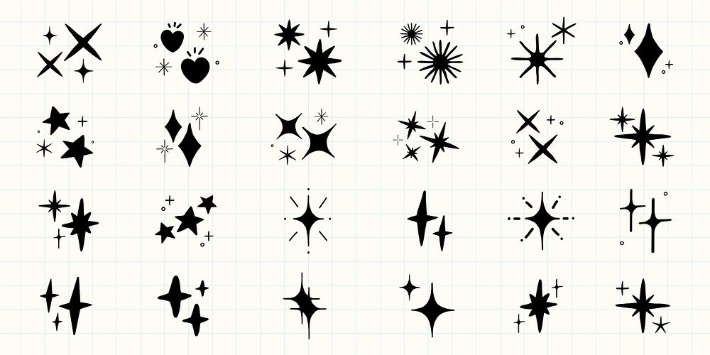 Collection of star and sparkle icons. Various star shapes and sparkle designs. Perfect for adding sparkle and starry effects…