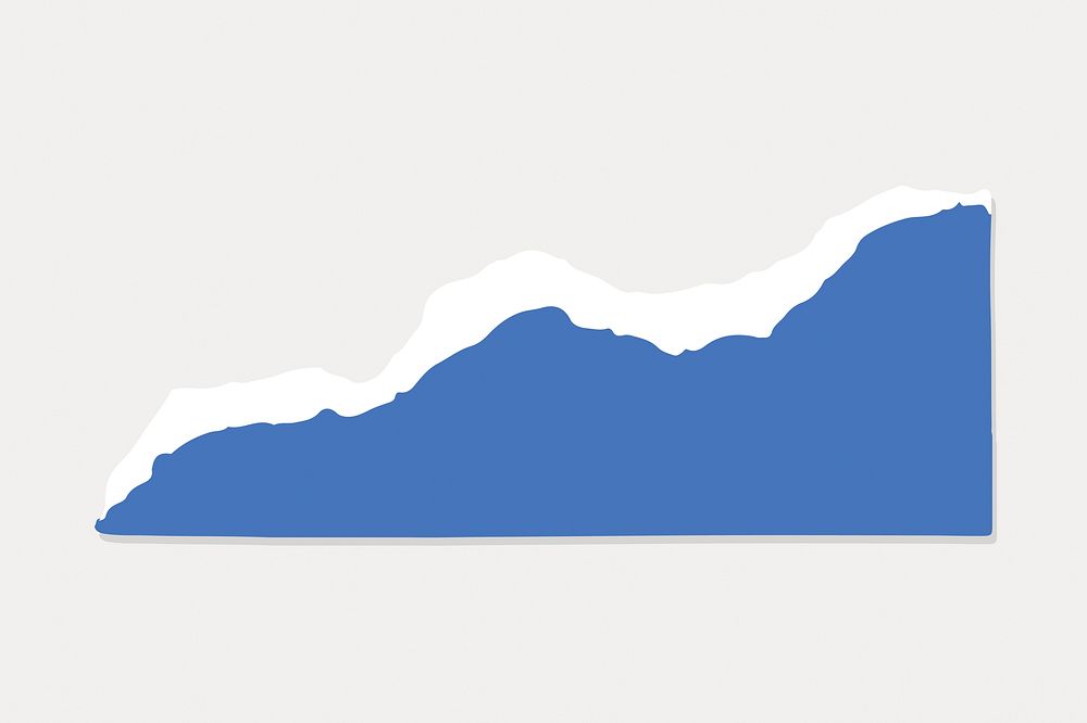 Abstract blue mountain silhouette illustration element