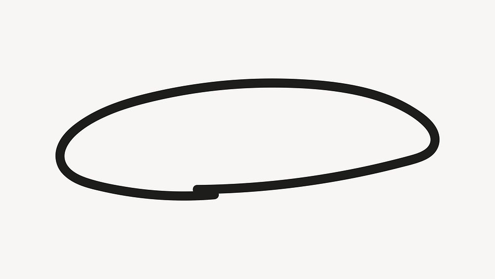 Minimalist black oval line on a light, element vector