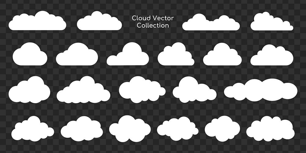 Cloud vector collection with various cloud shapes. Vector clouds in different styles. Perfect for design projects needing…