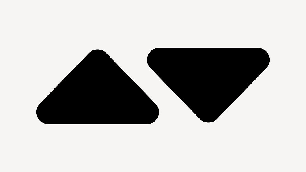 Minimalist black geometric shapes, UI icon vector