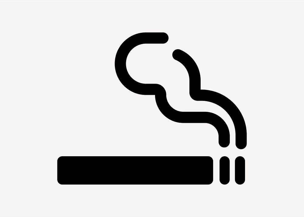 Smoking symbol black, UI icon vector