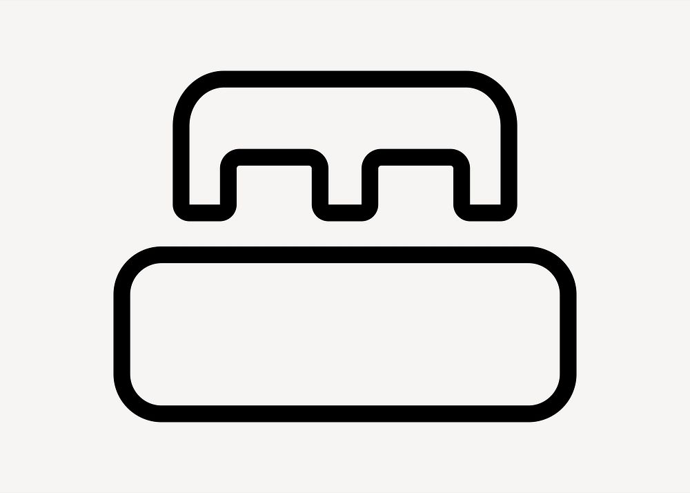 Minimalist bed design, UI icon vector