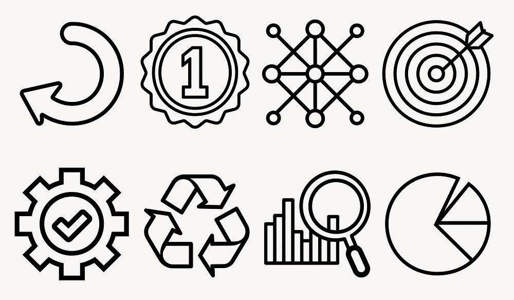 Vector icons for business strategy, vector element set