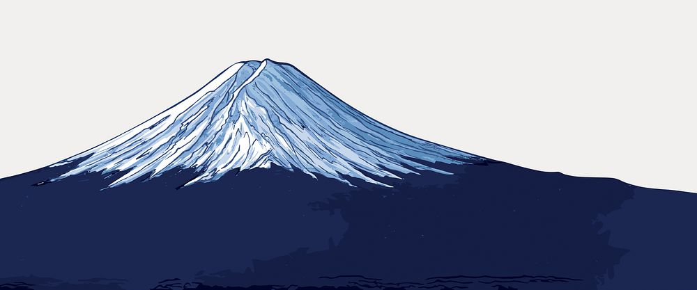 Mount Fuji border, vintage Japanese nature illustration by Lilian May Miller, vector element. Remixed by rawpixel.