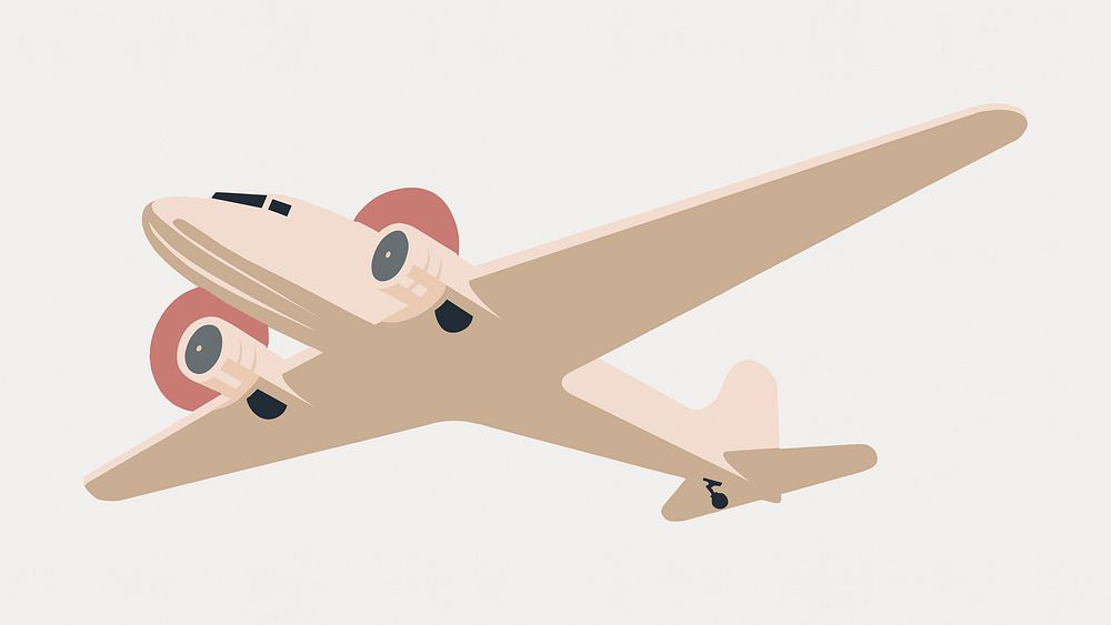 Flying airplane sticker, air travel vehicle, vector element. Remixed by rawpixel.