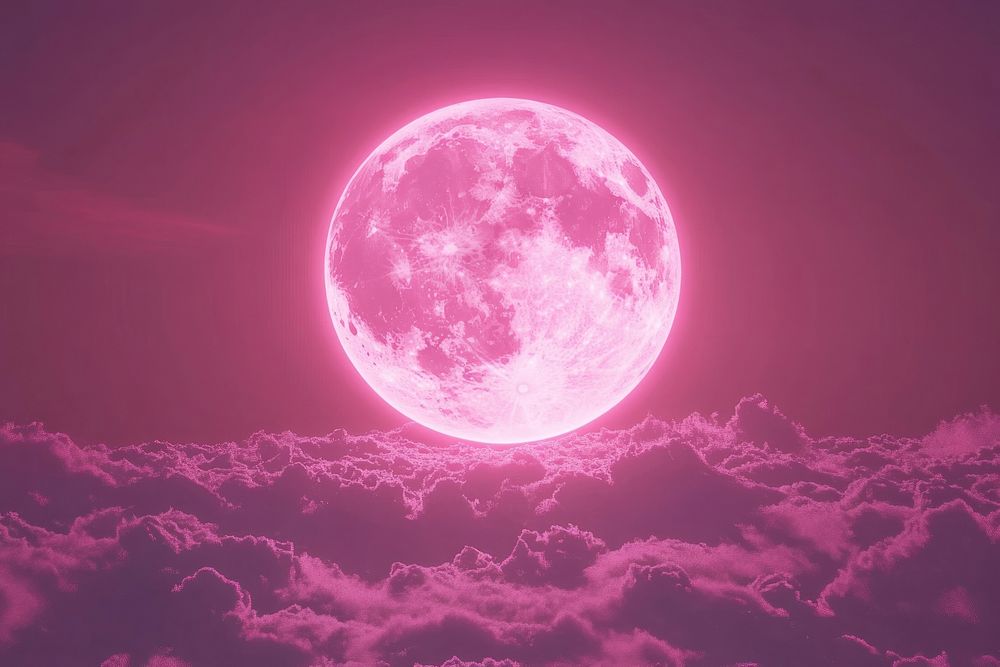 Lofi moon sky background night pink atmosphere.