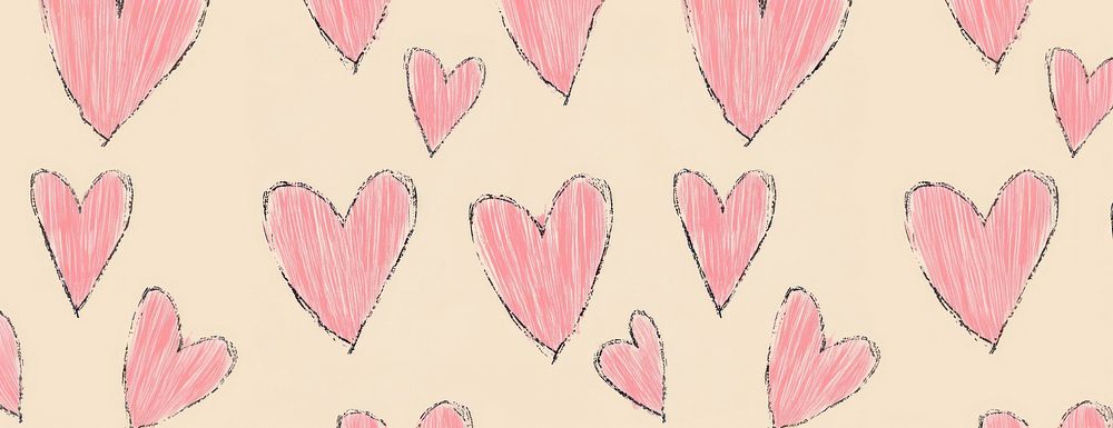 Pink heart pattern hearts background.